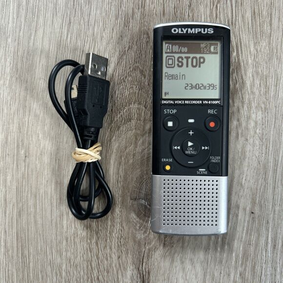Olympus Digital Voice Recorder VN-8100PC w/ USB Cable Handheld Tested Working - Picture 1 of 8